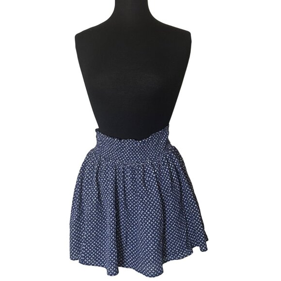 Old Navy Mini Stretch Flare Pull-on Skirt Geometric Print Cotton Junior Size M - Picture 1 of 11